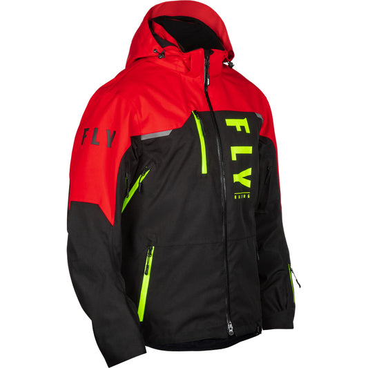 Fly Racing Carbon Snow Jacket/Bib Combo - Red with Hi-Vis and Black