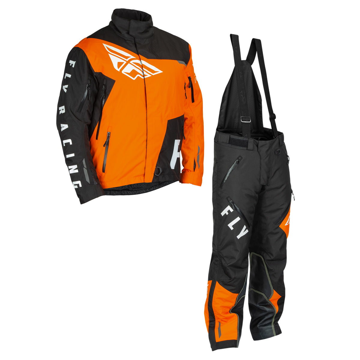 Fly Racing SNX Pro Snowbike Jacket/Bib Combo - Orange/Black - Medium