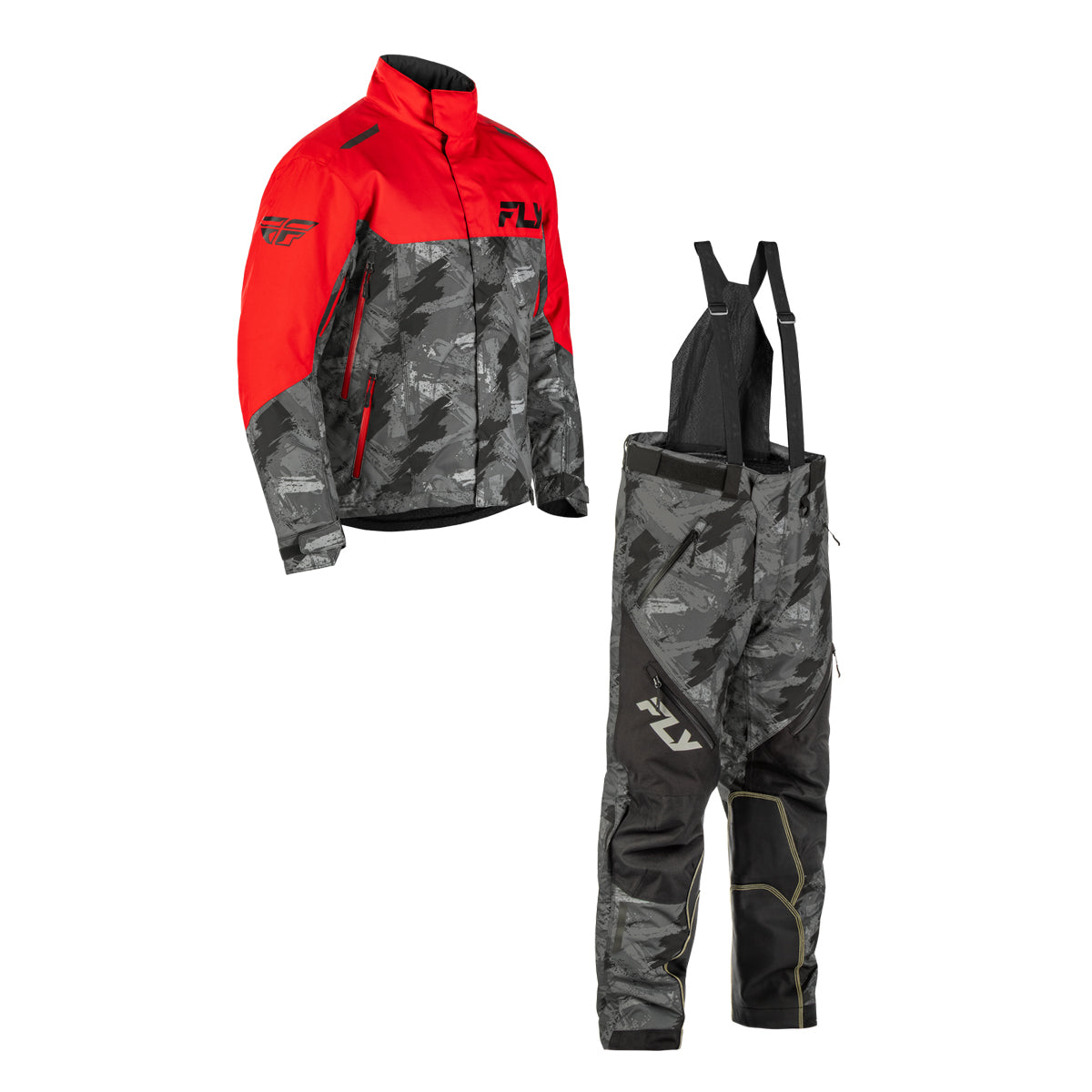 Fly Racing SNX Pro Snowbike Jacket/Pant Combo - Red with Black