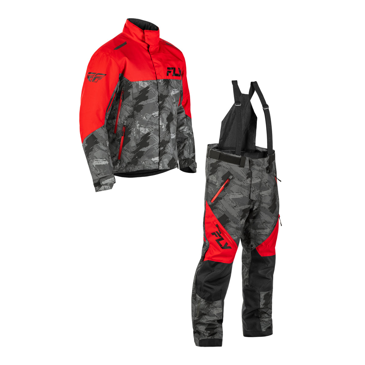 Fly Racing SNX Pro Snow Jacket/Pant Combo - Red with Black