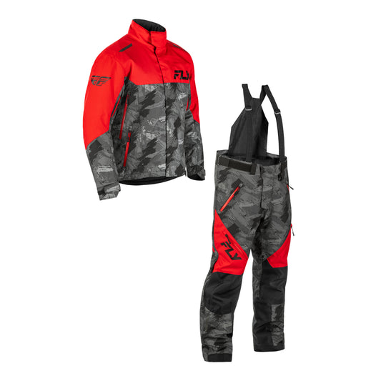 Fly Racing SNX Pro Snow Jacket/Pant Combo - Red with Black