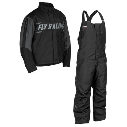 Fly Racing Outpost Snow Jacket/Bib Combo - Black with Grey