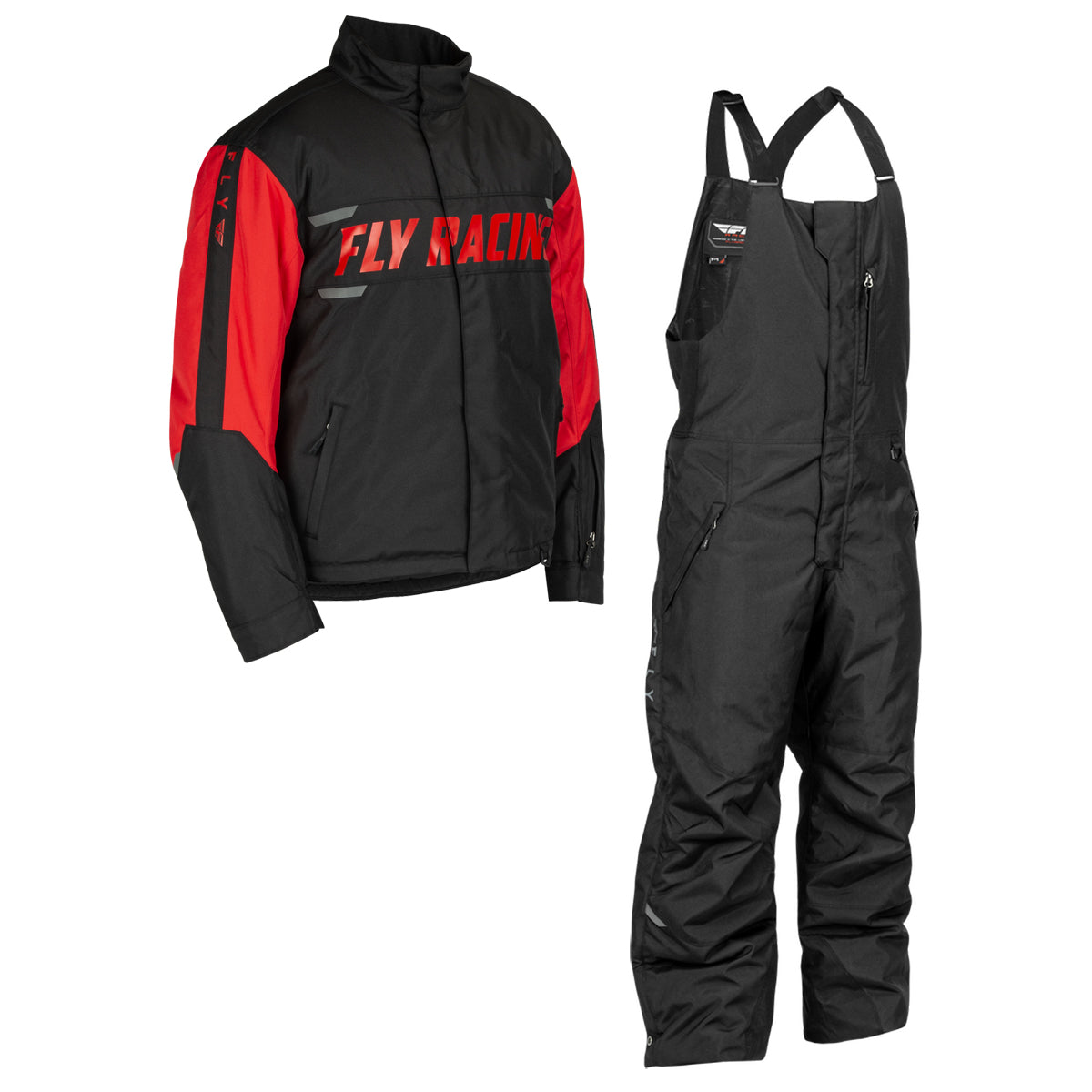 Fly Racing Outpost Snow Jacket/Bib Combo - Black with Red