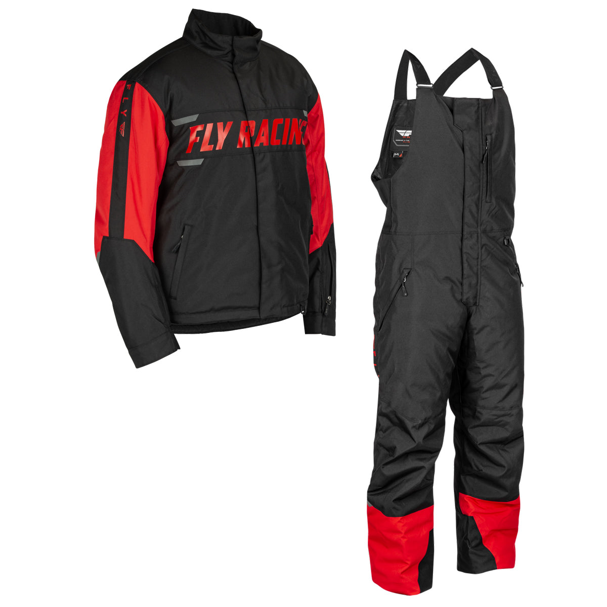 Fly Racing Outpost Snow Jacket/Bib Combo - Red with Black