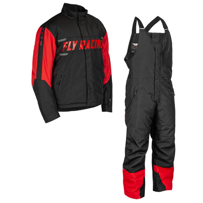 Fly Racing Outpost Snow Jacket/Bib Combo - Red with Black