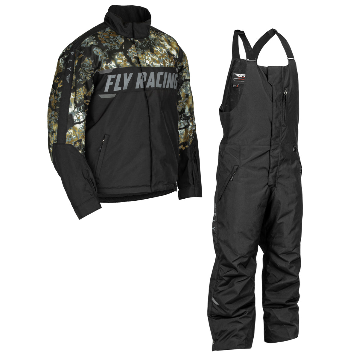 Fly Racing Outpost Snow Jacket/Bib Combo - Obskura Skyfall with Black