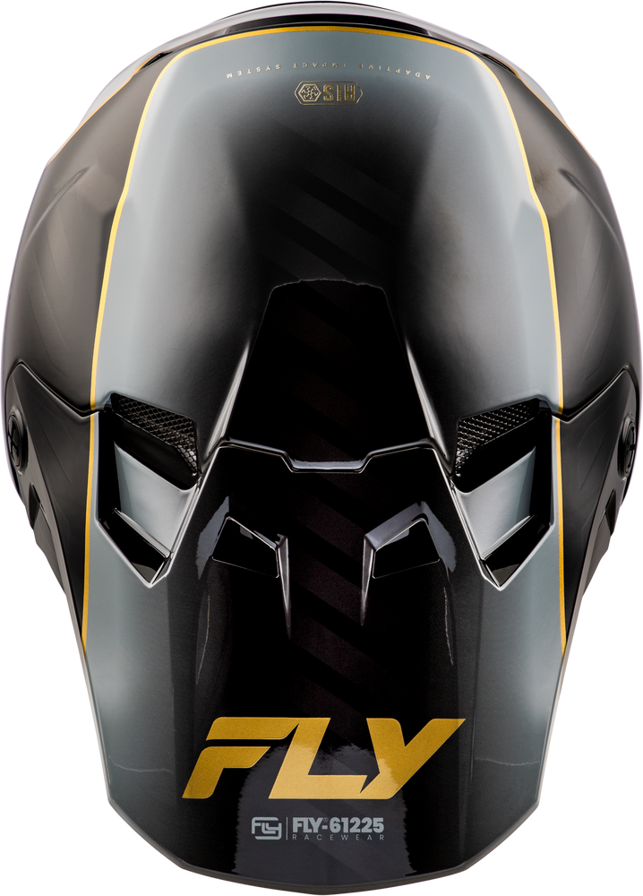 Fly Racing Formula CC Underglow Helmet - Black/Grey/Gold - M73-4351 -