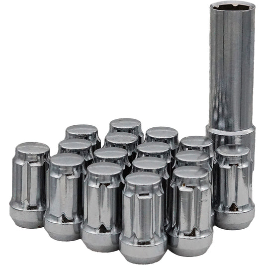 AWC 1/2"-20 Splined Tapered Chrome Lug Nuts Kit