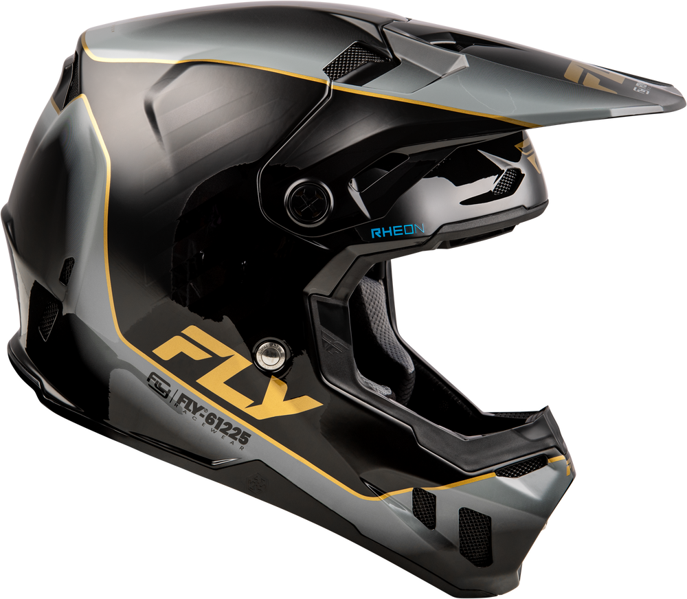 Fly Racing Formula CC Underglow Helmet - Black/Grey/Gold - M73-4351 -