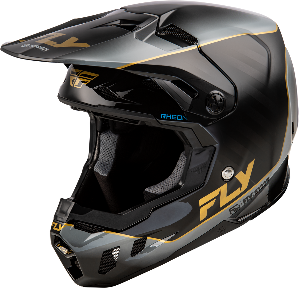Fly Racing Formula CC Underglow Helmet - Black/Grey/Gold - M73-4351 -