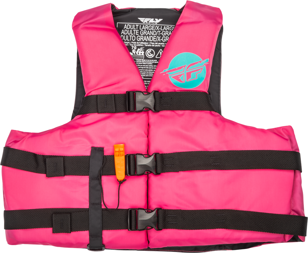 Fly Racing Nylon Flotation Life Vest - 221-30414 - Pink/Teal