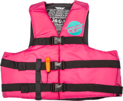 Fly Racing Nylon Flotation Life Vest - 221-30414 - Pink/Teal