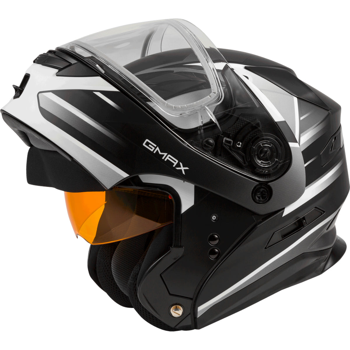 GMAX MD-01S Descendant Modular Dual Lens Shield Snow Helmet - Black/White - 72-6296
