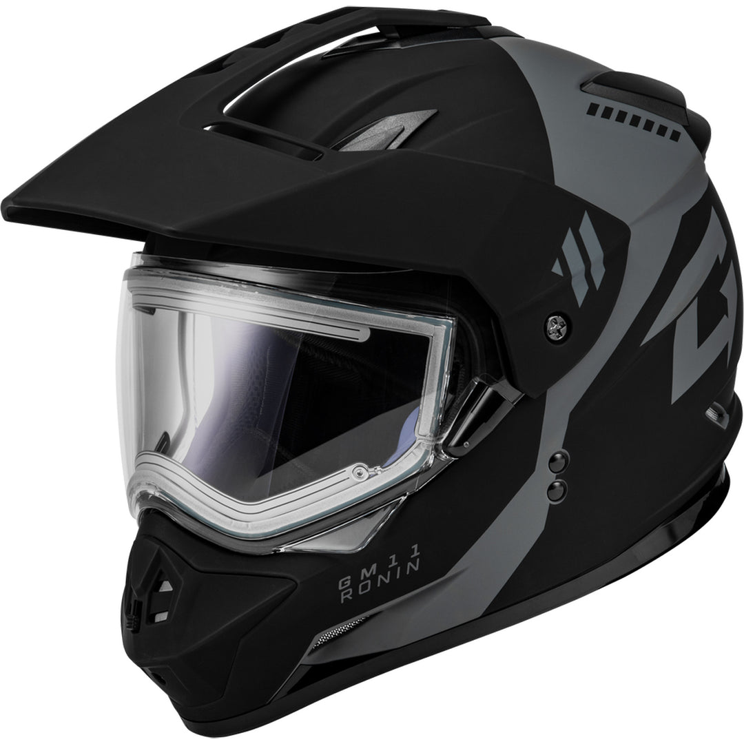 GMAX GM-11S Ronin W/Electric Shield Snow Helmet (Black/Silver, 3X-Large)