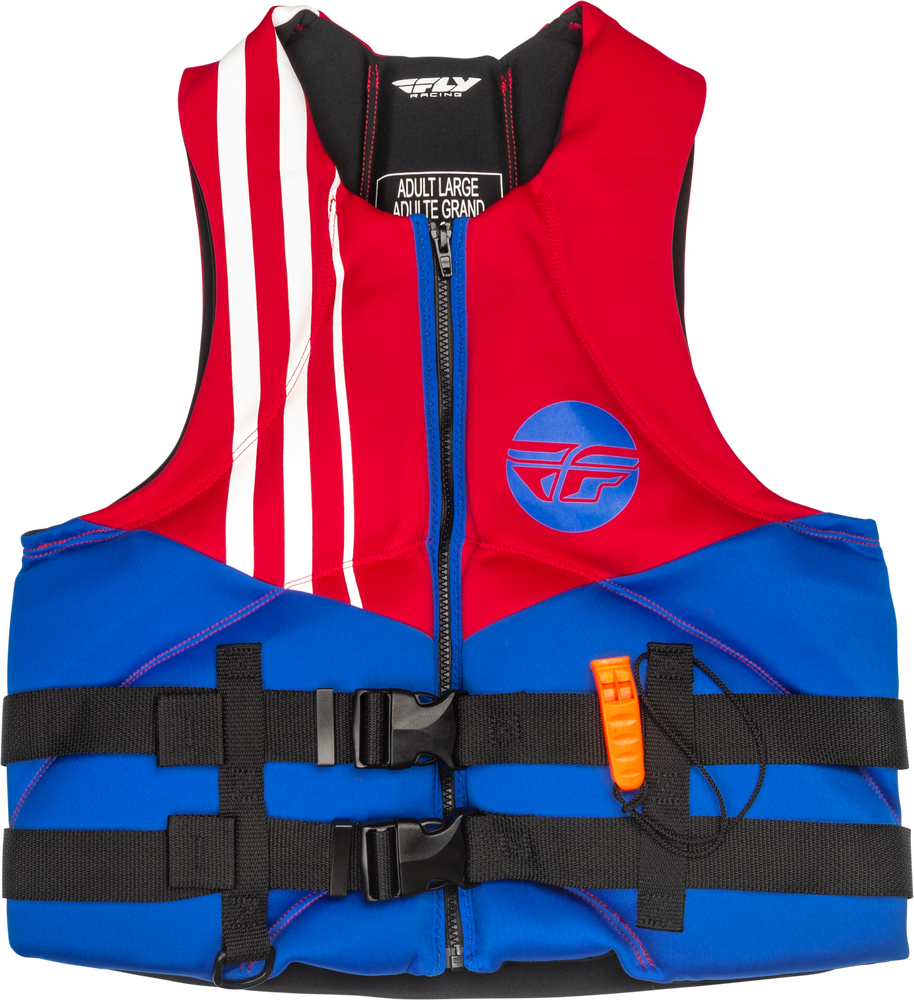 Fly Racing Neoprene Flotation Life Vest - 221-30402 - Red/White/Blue