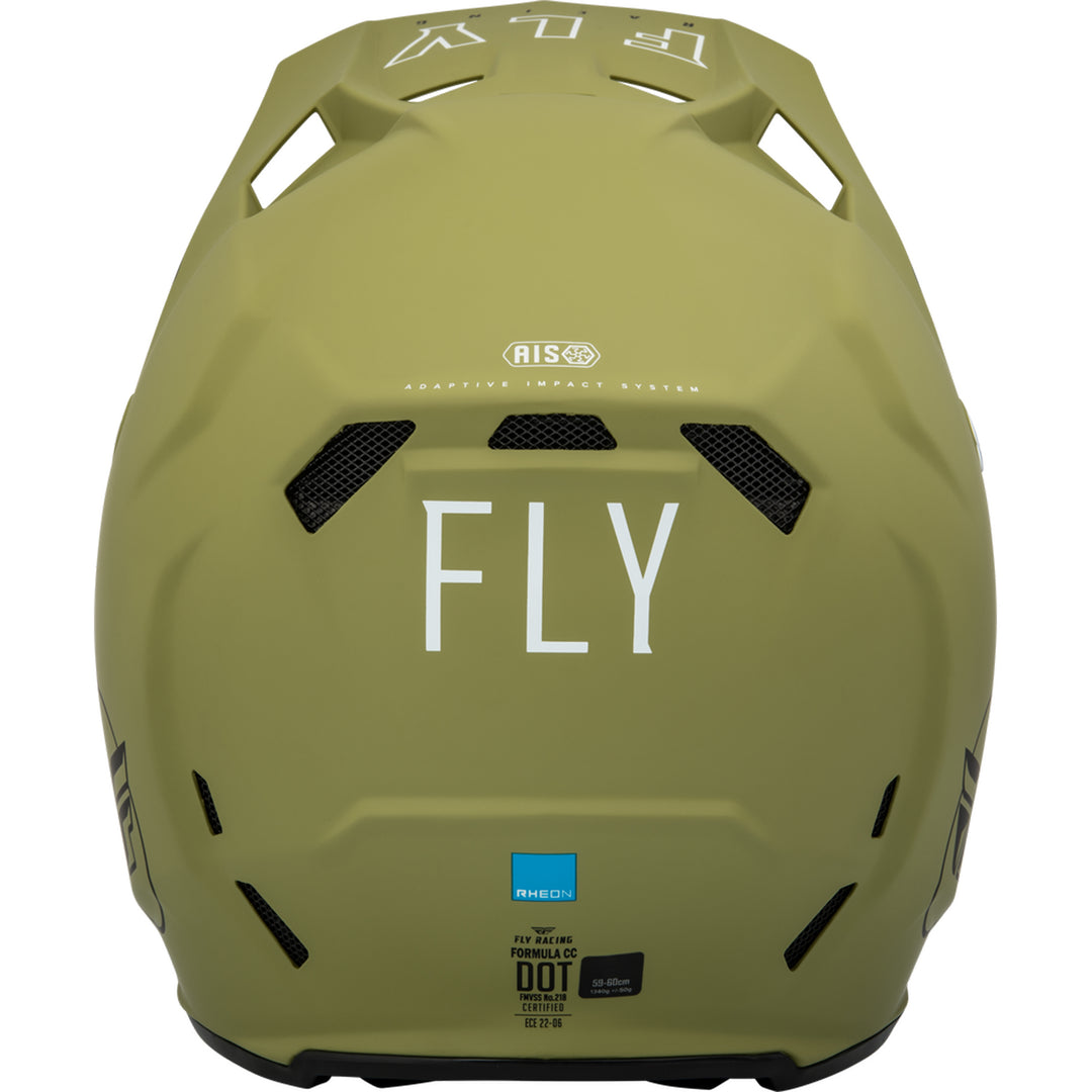 Fly Racing Formula CC Centrum Helmet - Matte Olive Green/Black - YL - 73-4324YL