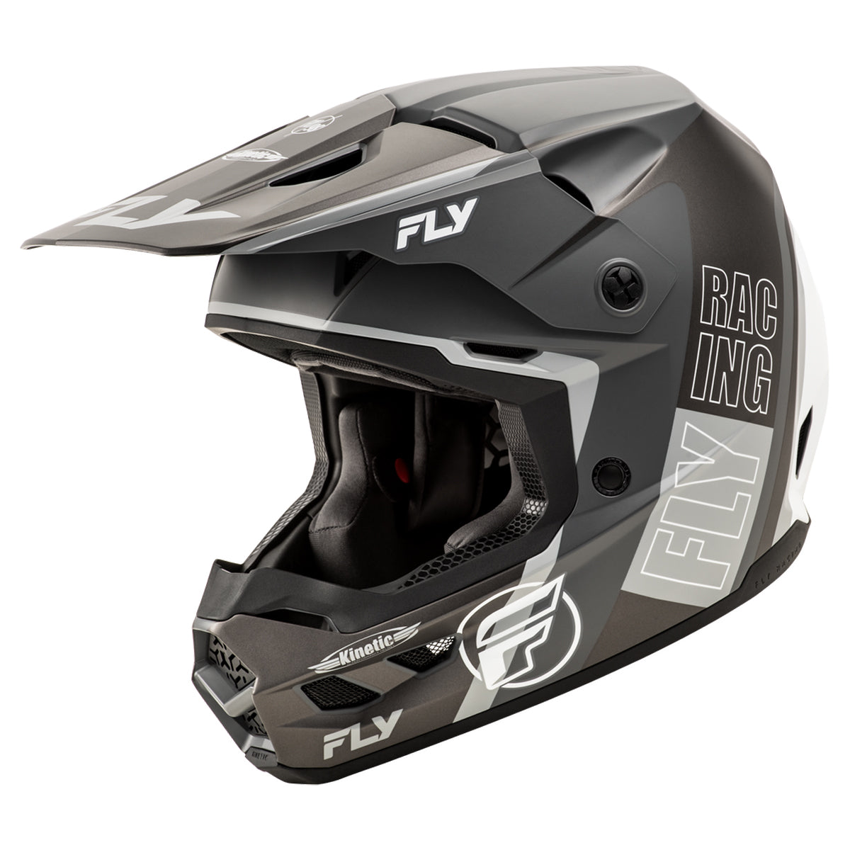 Fly Racing Kinetic Rally Helmet - Matte Grey / Black / White - 73-8662