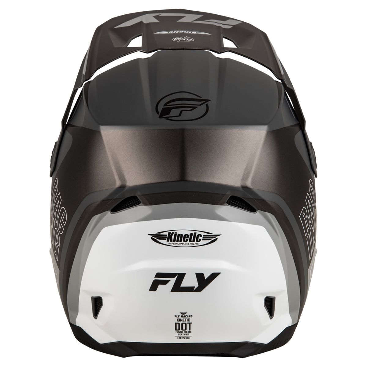 Fly Racing Kinetic Rally Helmet - Matte Grey / Black / White - 73-8662