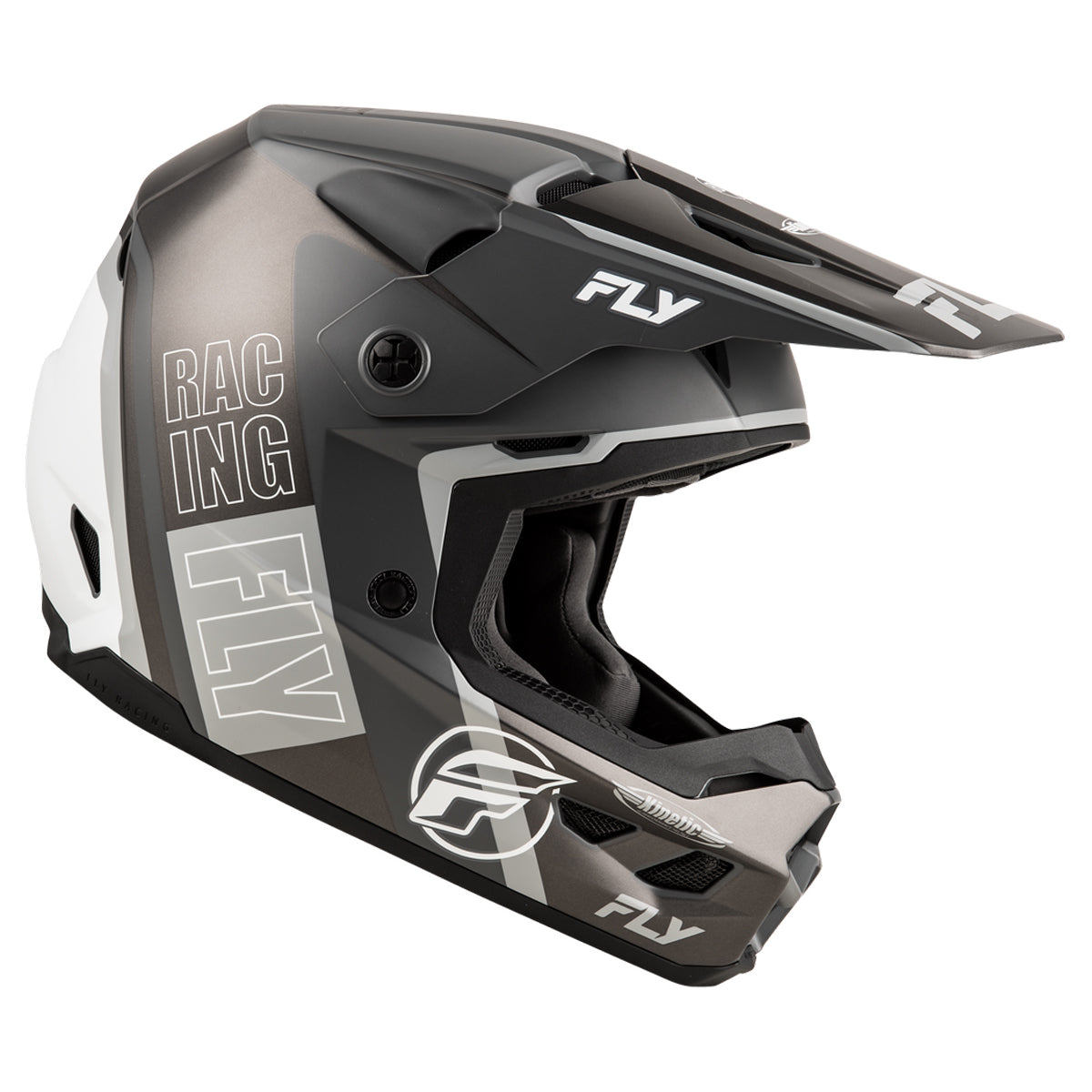 Fly Racing Kinetic Rally Helmet - Matte Grey / Black / White - 73-8662