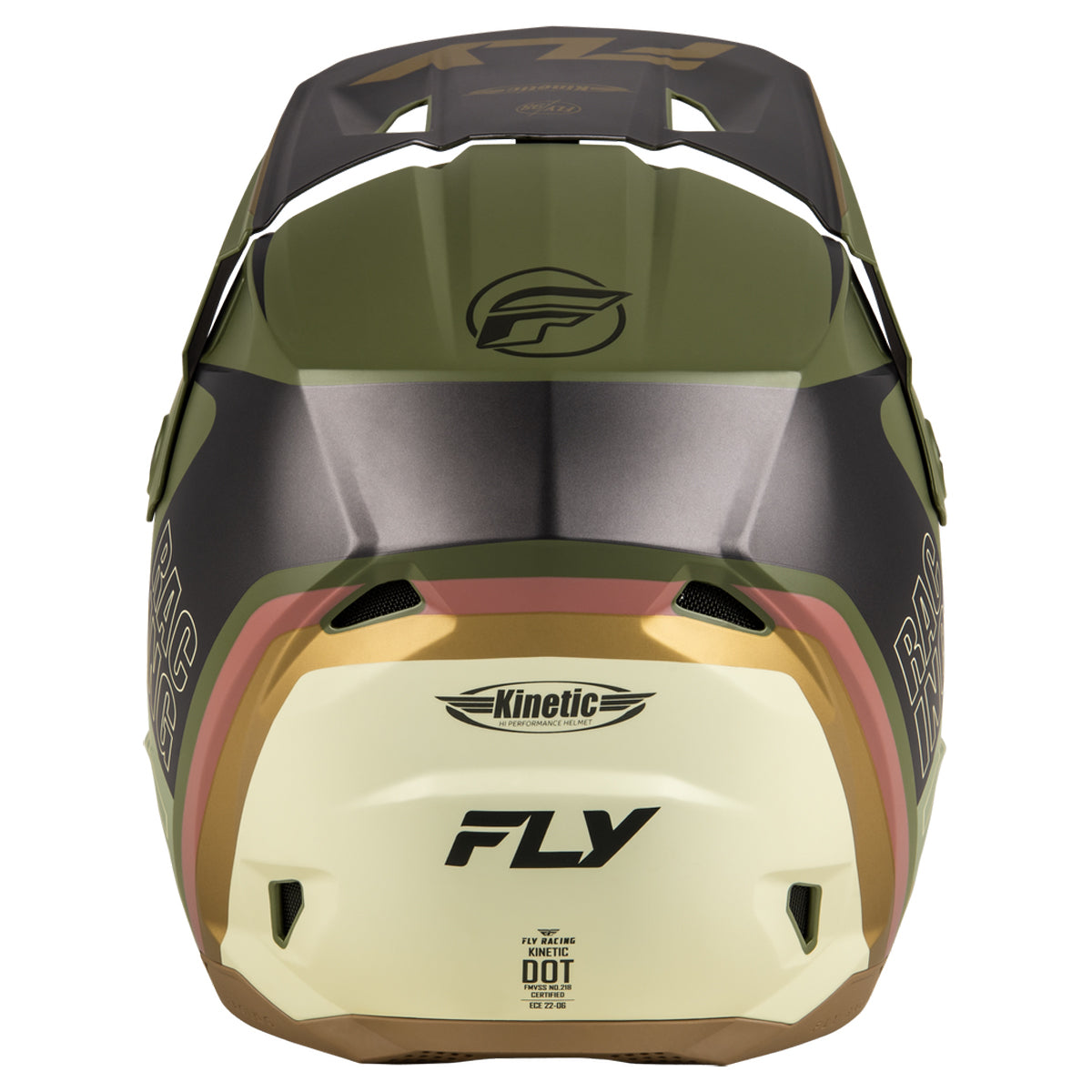 Fly Racing Kinetic Rally Helmet - Moss Grey / Khaki / Off-White - 73-8663