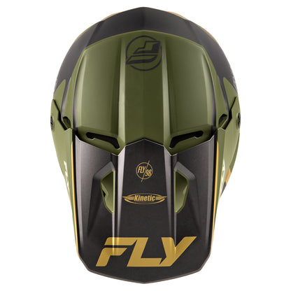 Fly Racing Kinetic Rally Helmet - Moss Grey / Khaki / Off-White - 73-8663