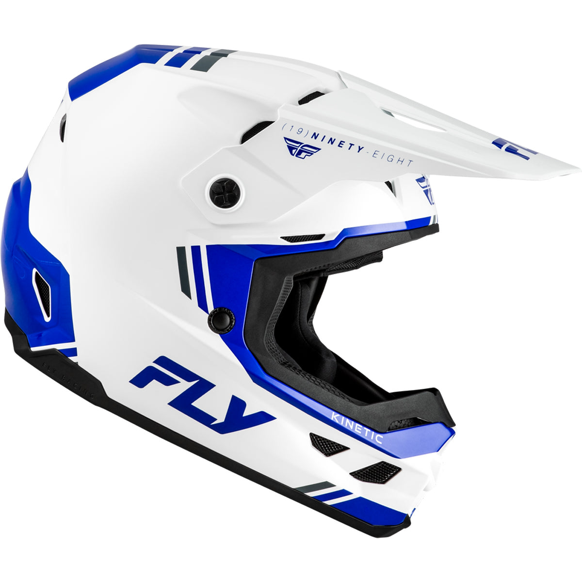Fly Racing Kinetic Verdict Helmet - White / Blue / Grey – Summit