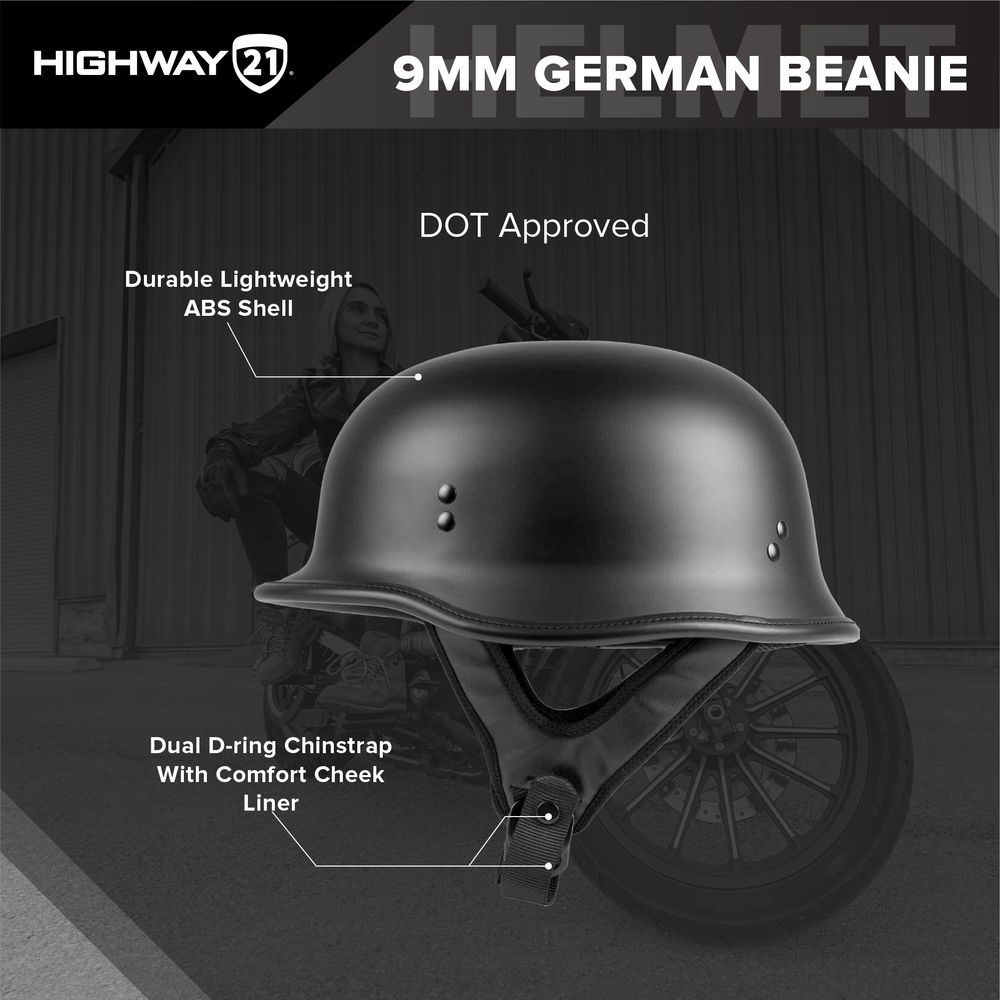 Highway 21 9MM German Beanie Helmet - Chrome