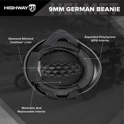 Highway 21 9MM German Beanie Helmet - Chrome