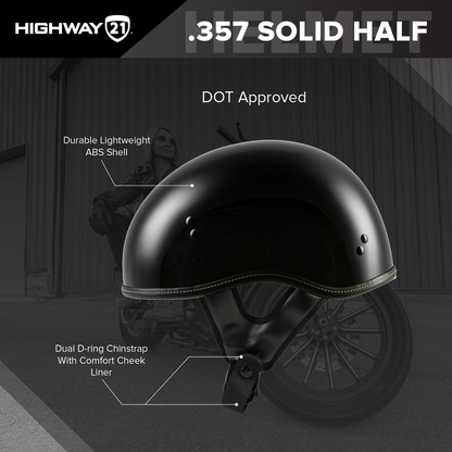 Highway 21 .357 Half Helmet - Gloss Grey