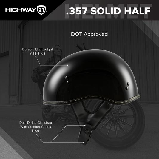 Highway 21 .357 Half Helmet - Gloss Grey