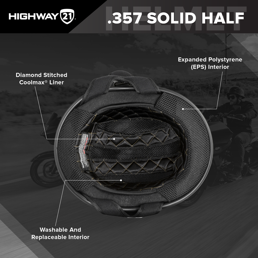 Highway 21 .357 Half Helmet - Gloss Grey