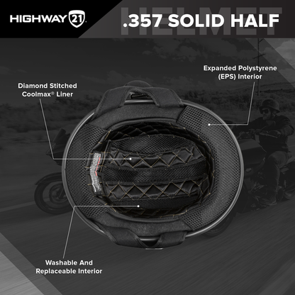 Highway 21 .357 Half Helmet - Gloss Grey