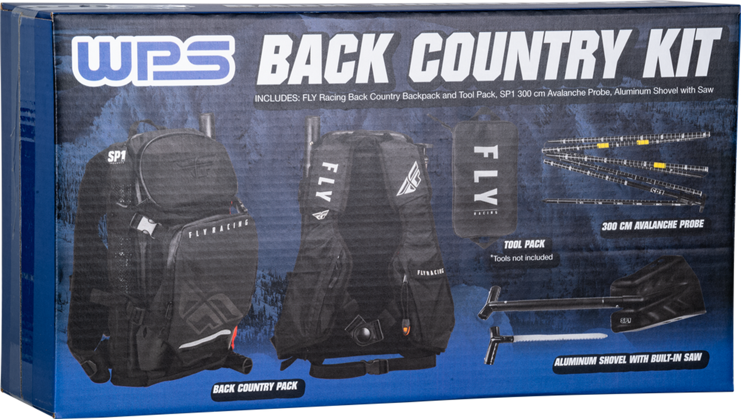 Fly Racing Backcountry Snowmobile Backpack Avalanche Kit - Black - 28-5126