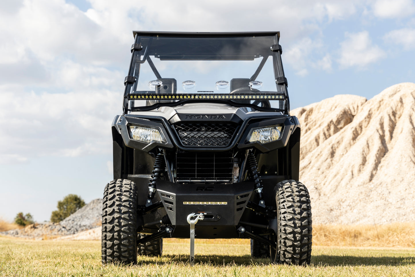 Rough Country Winch Bumper with Integrated 10" LED Light Bar for Honda Pioneer 520