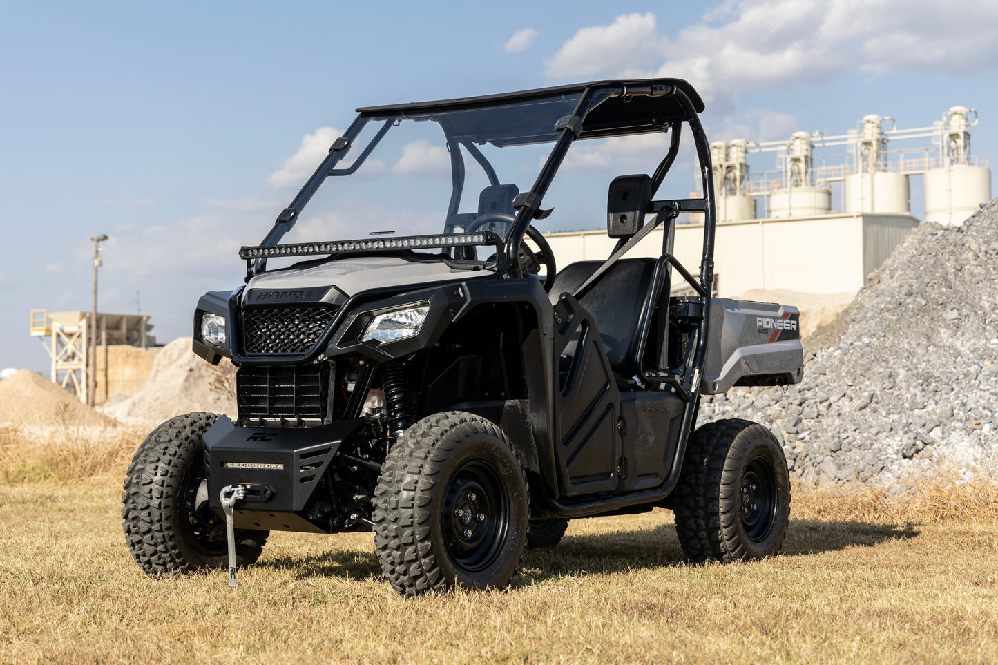 Rough Country Winch Bumper with Integrated 10" LED Light Bar for Honda Pioneer 520