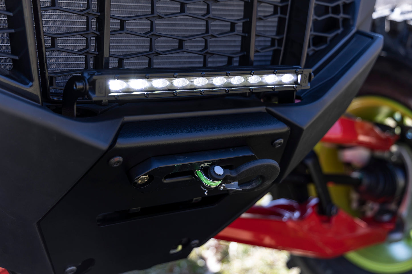 Rough Country Winch Mount with 10" Integrated LED Light Bar for Polaris RZR Pro R