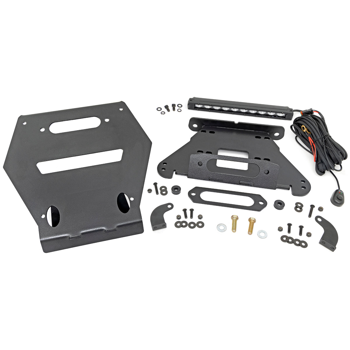 Rough Country Winch Mount with 10" Integrated LED Light Bar for Polaris RZR Pro R