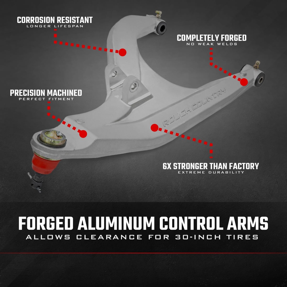 Rough Country Aluminum High Clearance +2" Forward Control Arms for Can-Am Defender HD 5/HD 8/HD 9/HD 10