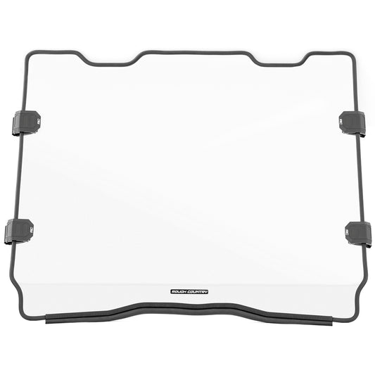Rough Country Full Windshield - Scratch Resistant - for Polaris RZR Pro/Turbo R with Factory Poly Sport Roof