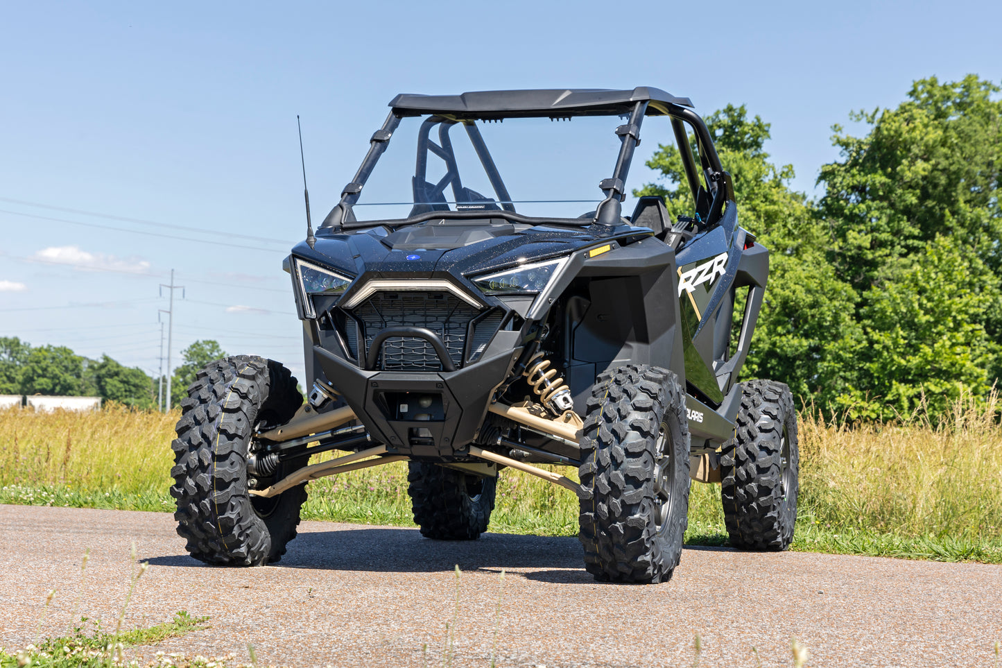 Rough Country Full Windshield - Scratch Resistant - for Polaris RZR Pro/Turbo R with Factory Poly Sport Roof