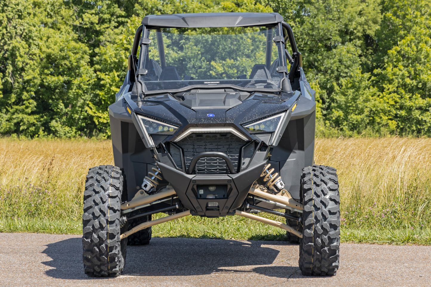 Rough Country Full Windshield - Scratch Resistant - for Polaris RZR Pro/Turbo R with Factory Poly Sport Roof