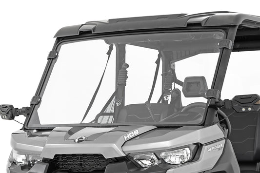 Rough Country Full Windshield - Scratch Resistant - for Can-Am Defender HD 8/HD 9/HD 10