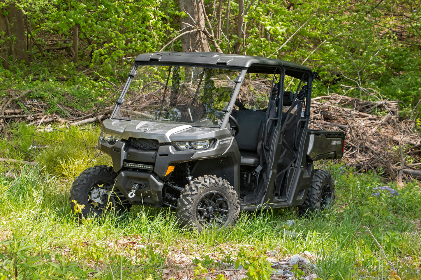 Rough Country Full Windshield - Scratch Resistant - for Can-Am Defender HD 8/HD 9/HD 10
