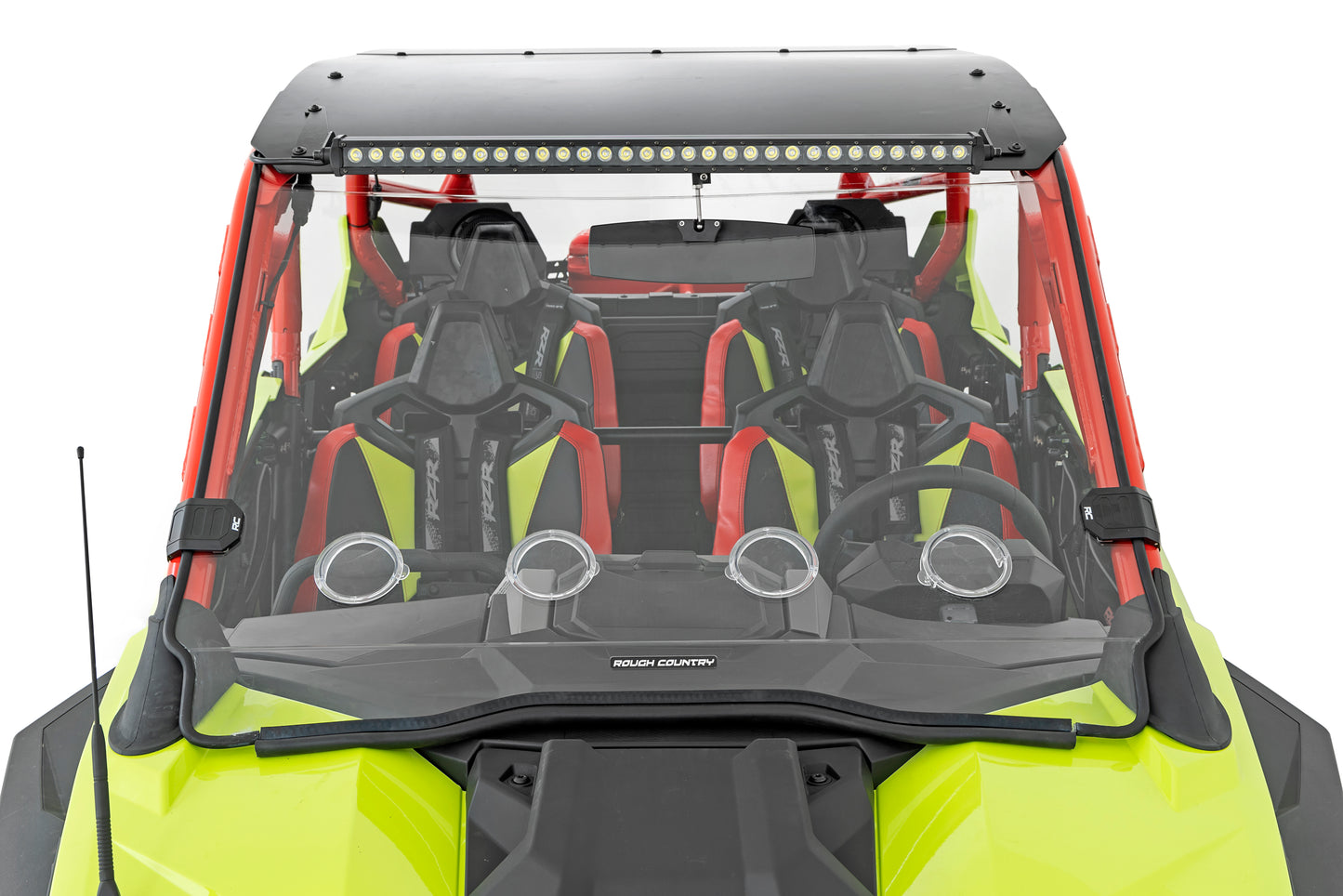 Rough Country Vented Full Windshield - for Polaris RZR Pro/Turbo R with Bolt on Roof