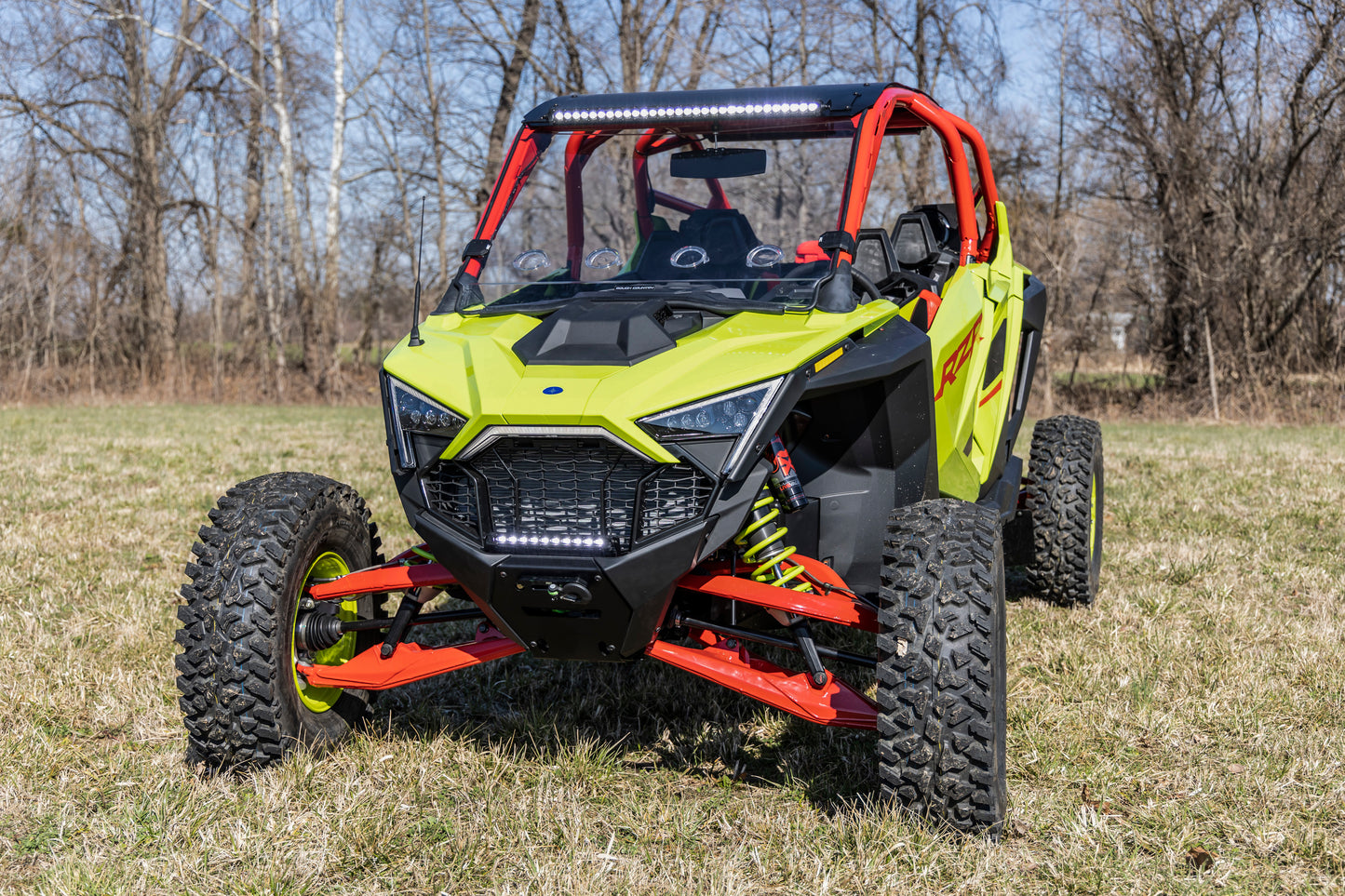 Rough Country Vented Full Windshield - for Polaris RZR Pro/Turbo R with Bolt on Roof
