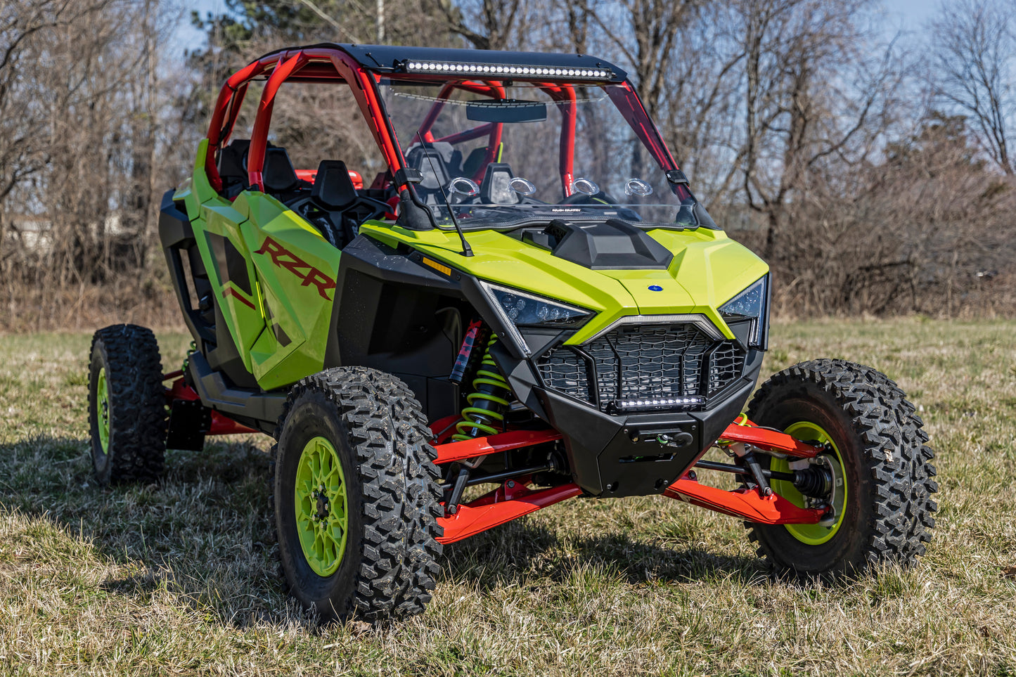 Rough Country Vented Full Windshield - for Polaris RZR Pro/Turbo R with Bolt on Roof