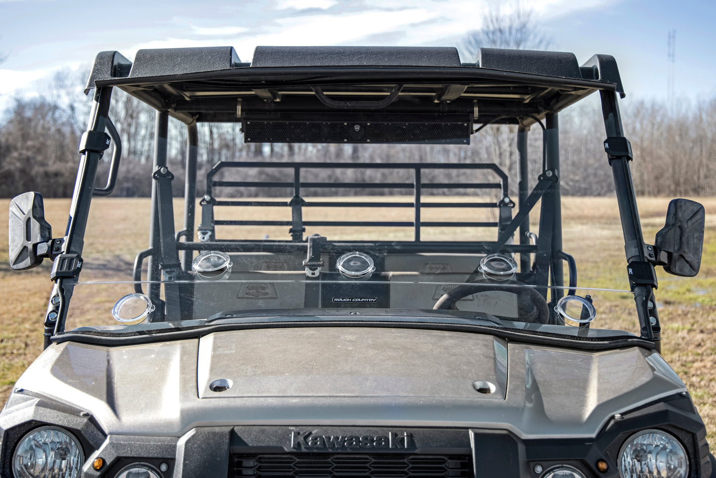 Rough Country Vented Full Windshield - for Kawasaki Mule PRO-FX