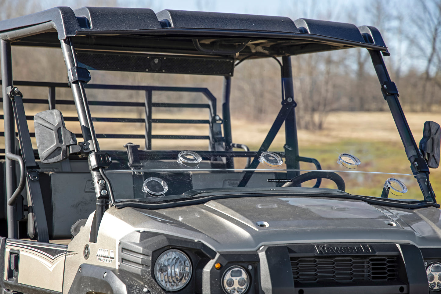 Rough Country Vented Full Windshield - for Kawasaki Mule PRO-FX