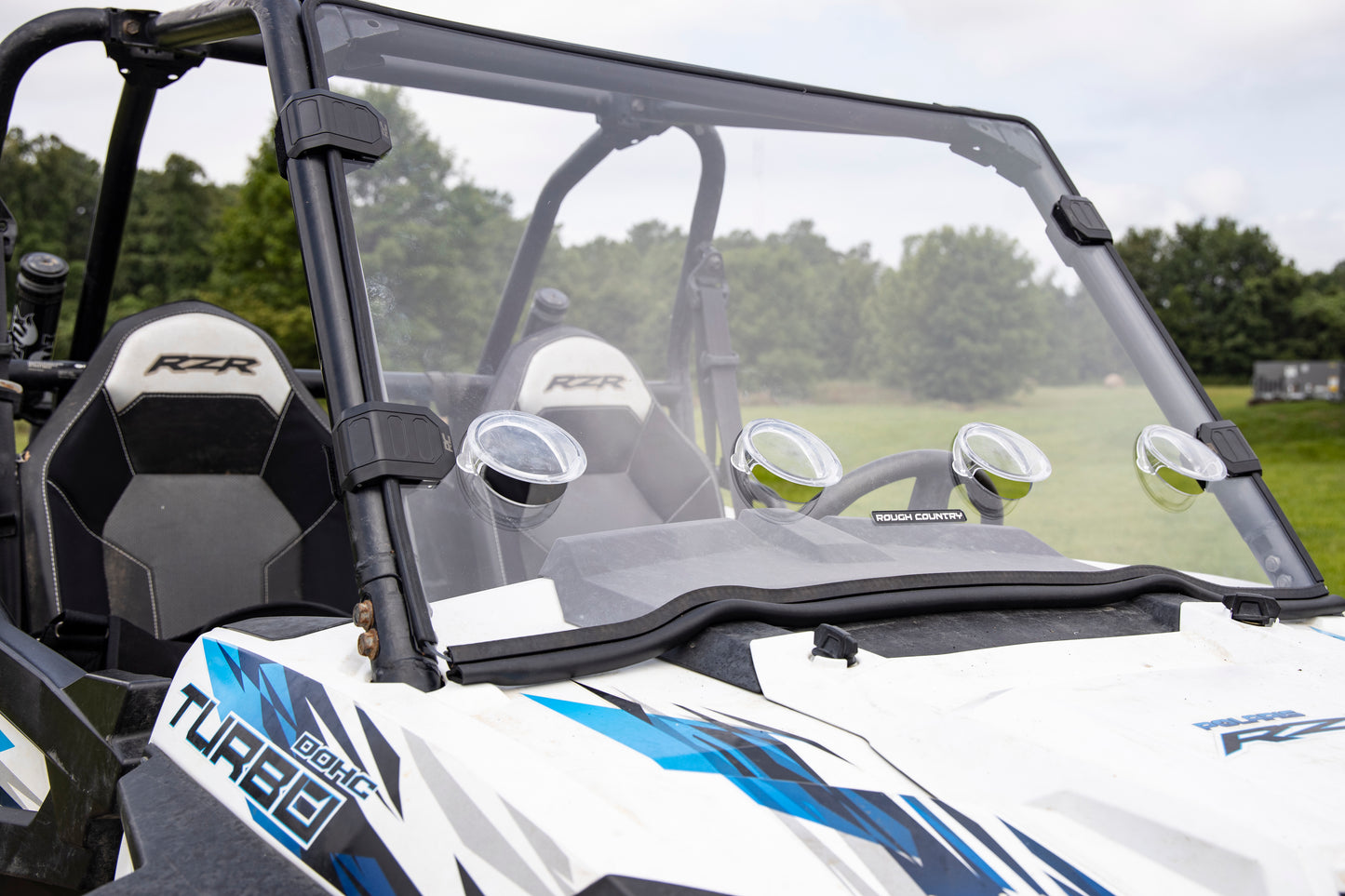 Rough Country Vented Full Windshield - for 2015-19 Polaris RZR XP 1000 without Factory Plastic Visor
