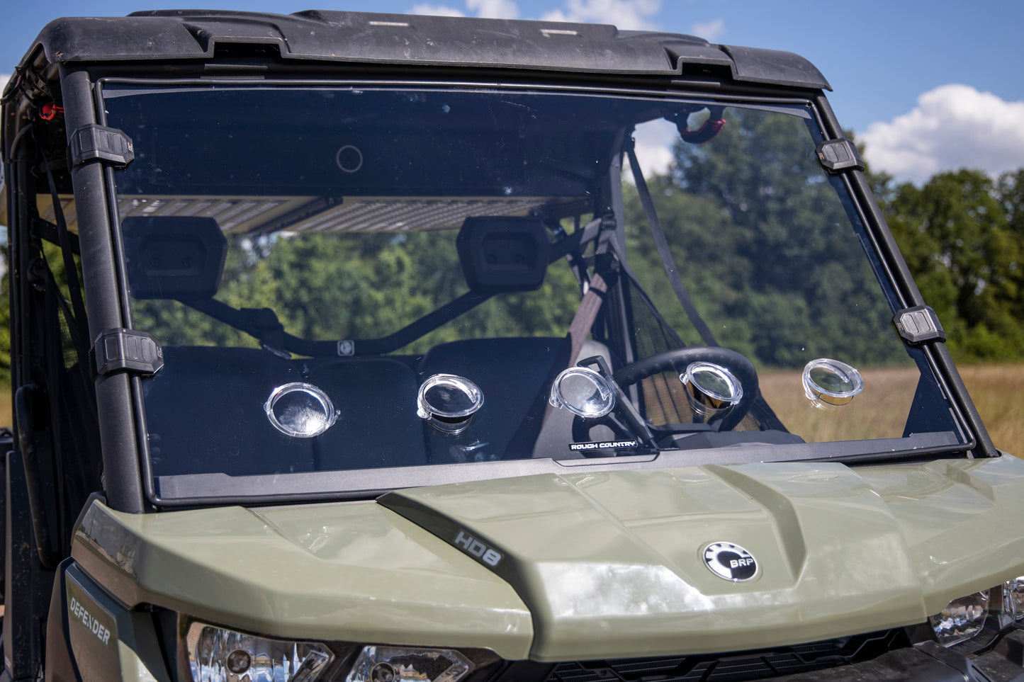 Rough Country Full Windshield - Vented - for Can-Am Defender HD 8/HD 9/HD 10